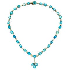 Diamond, Sapphire & Platinum Necklace c. 1960's