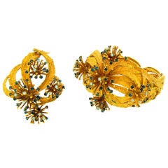 ZOLOTAS Diamond Sapphire & Yellow Gold Bracelet & Brooch Set