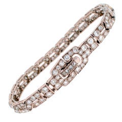 Art Deco CARTIER Diamond & Platinum Bracelet 7