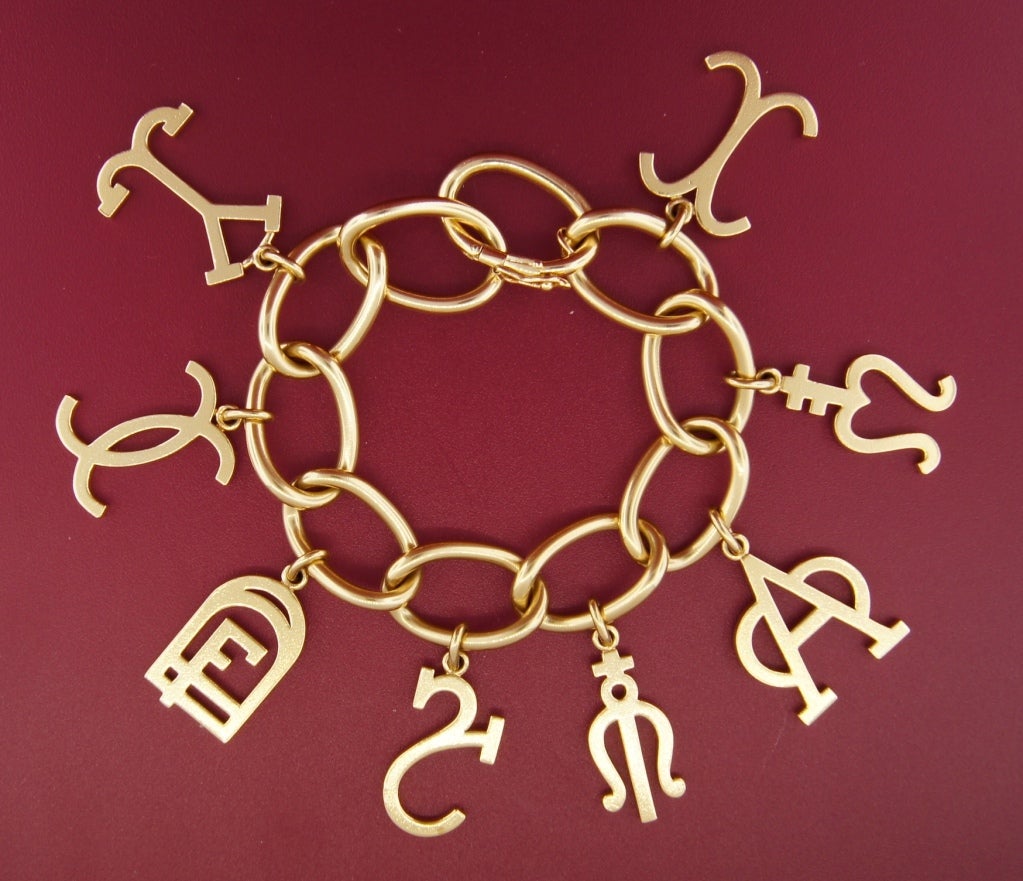 Women's CARTIER Yellow Gold Bracelet with Eight Charms