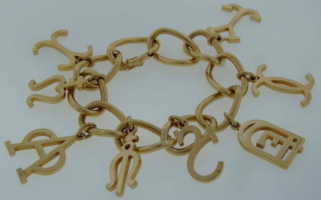 CARTIER Yellow Gold Bracelet with Eight Charms 1