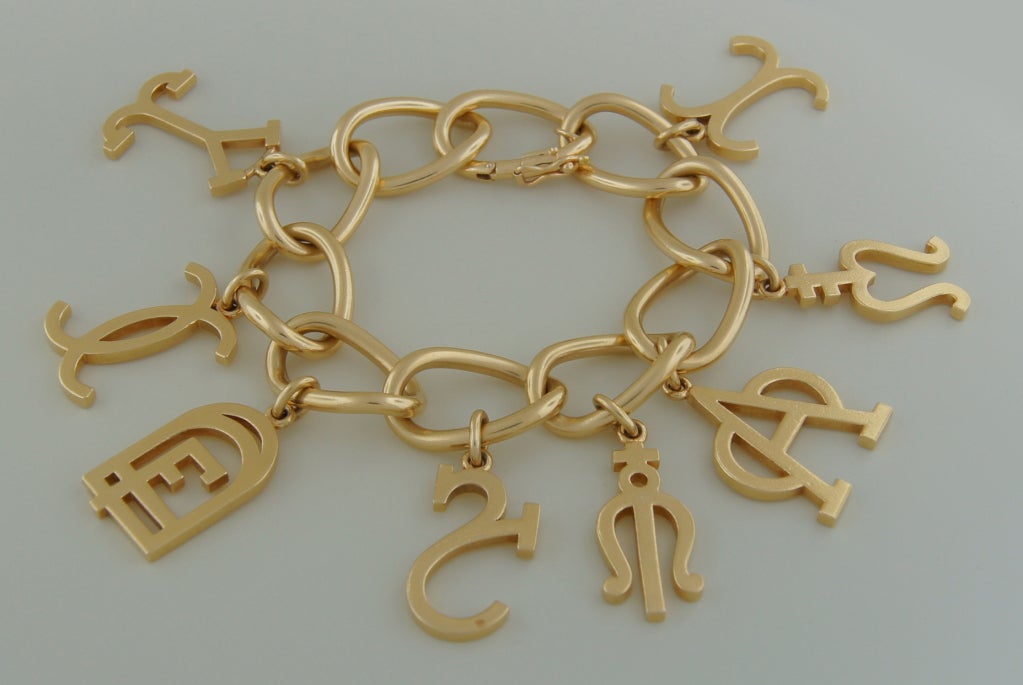 CARTIER Yellow Gold Bracelet with Eight Charms 2