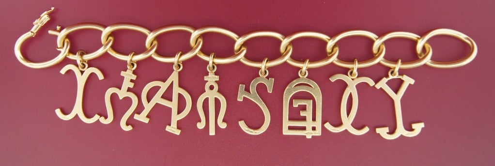 CARTIER Yellow Gold Bracelet with Eight Charms 3