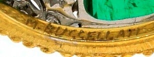 Mario Buccellati Emerald Diamond Gold Band Ring, 1960s 5