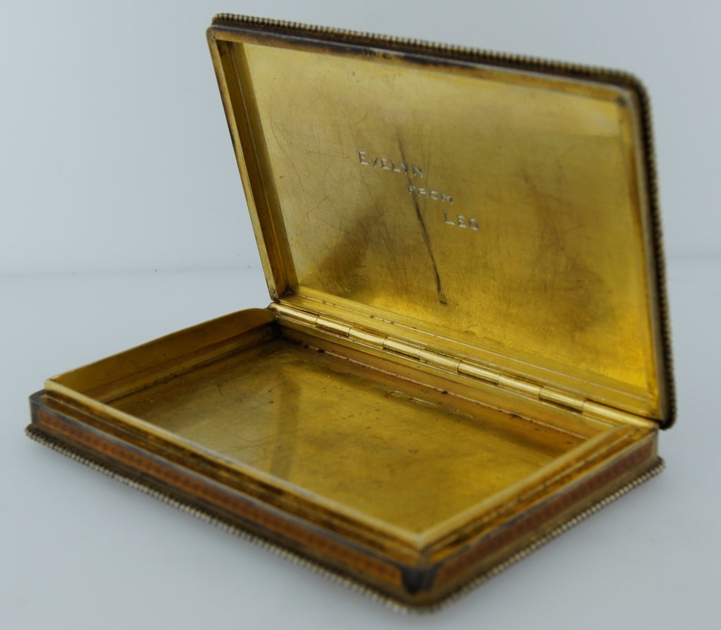 Women's or Men's Dunhill / Bruder Frank Enamel & Silver Lightler & Cigarette Case in Fitted Box