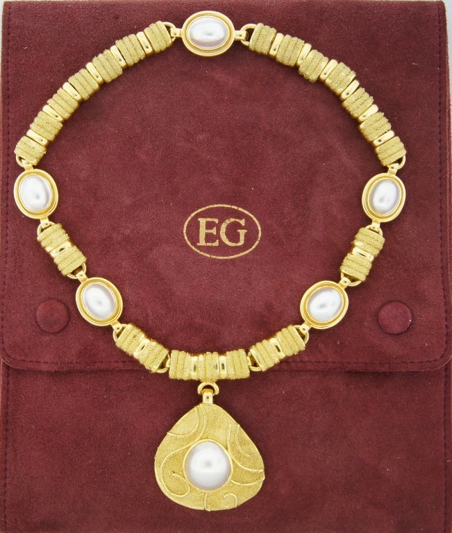 Women's ELIZABETH GAGE Mobe Pearl & Yellow Gold Necklace