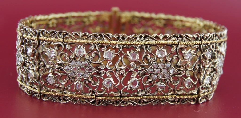 Women's MARIO BUCCELLATI Rose Cut Diamond & Two-tone Gold Bracelet