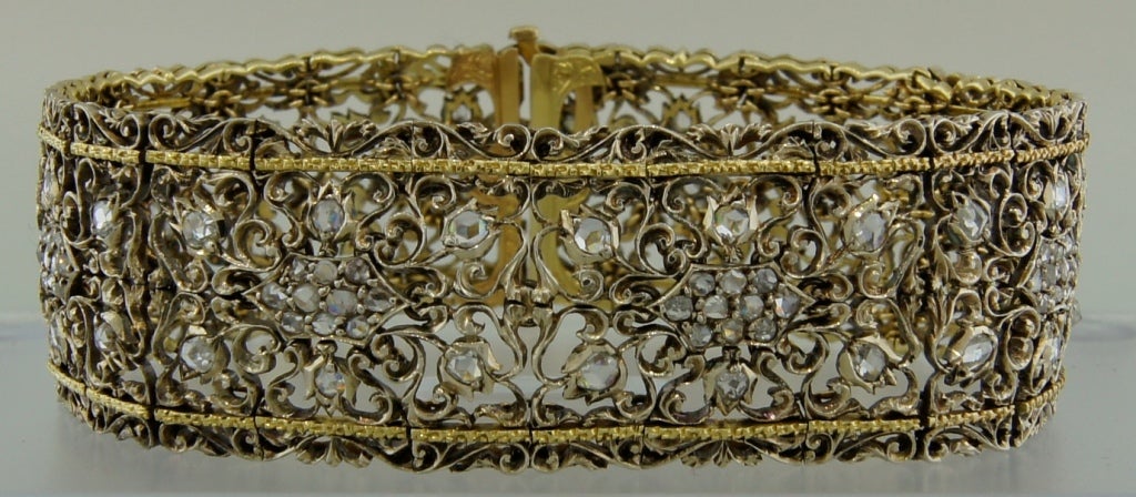 MARIO BUCCELLATI Rose Cut Diamond & Two-tone Gold Bracelet 1