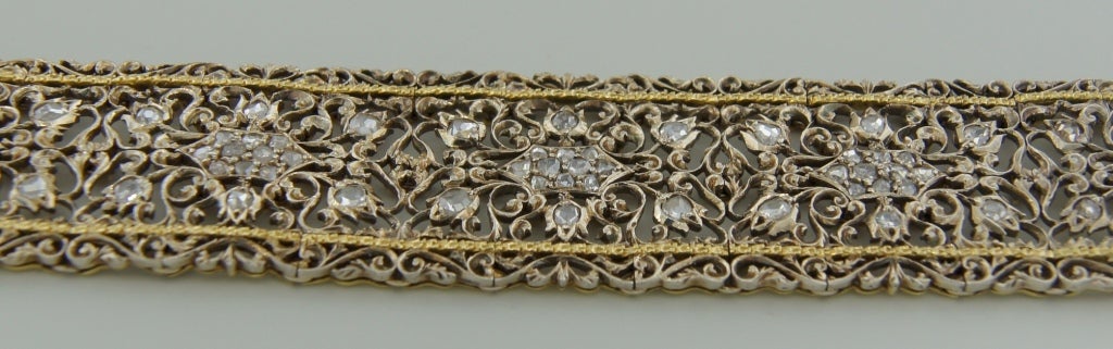 MARIO BUCCELLATI Rose Cut Diamond & Two-tone Gold Bracelet 3