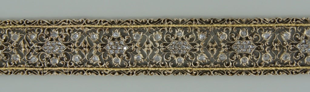 MARIO BUCCELLATI Rose Cut Diamond & Two-tone Gold Bracelet 4