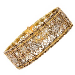 MARIO BUCCELLATI Rose Cut Diamond & Two-tone Gold Bracelet