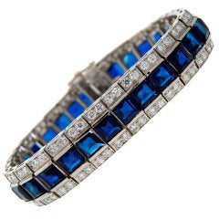 GUBELIN Sapphire, Diamond & Platinum Tennis Bracelet