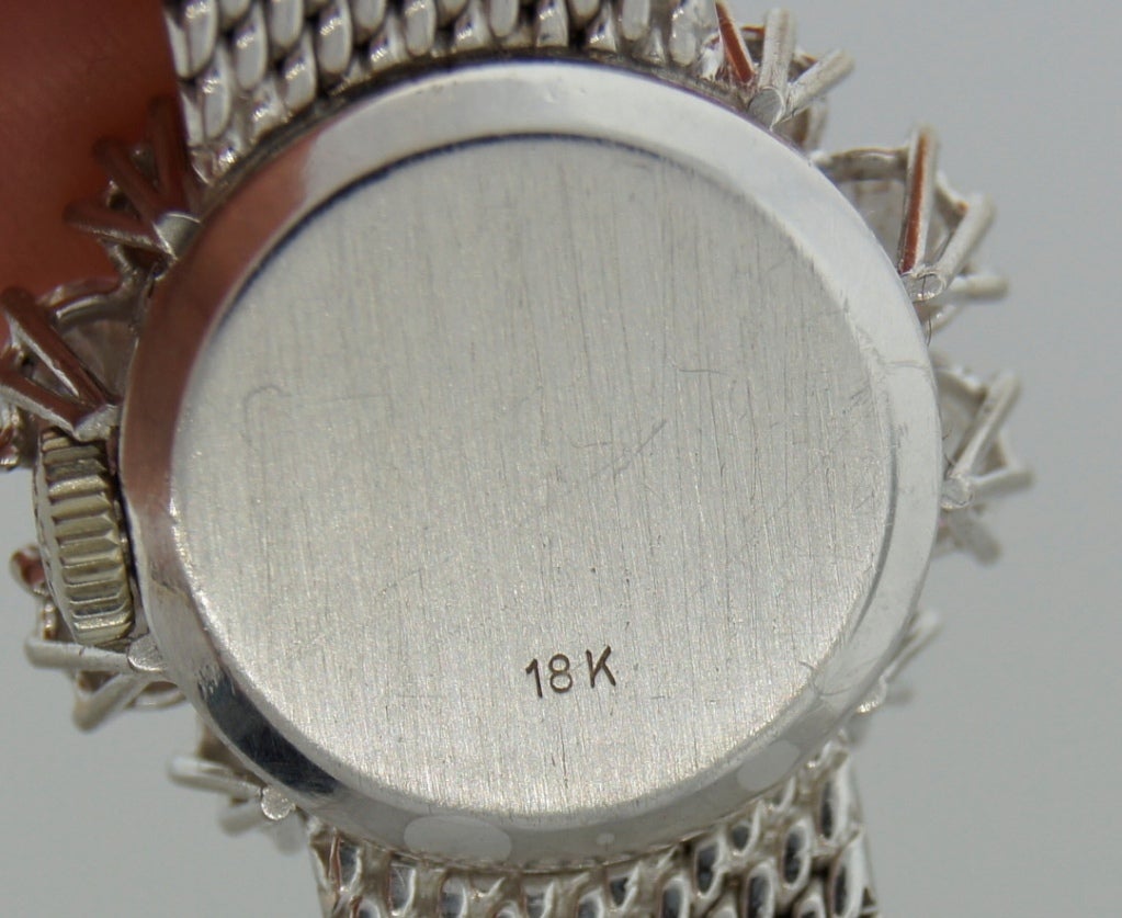 PATEK PHILIPPE Lady's White Gold and Diamond Bracelet Watch 4