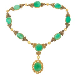 MARIO BUCCELLATI Diamond Emerald Yellow Gold Necklace 6