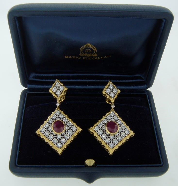 MARIO BUCCELLATI Signature Ruby, Diamond & Gold Earrings 2