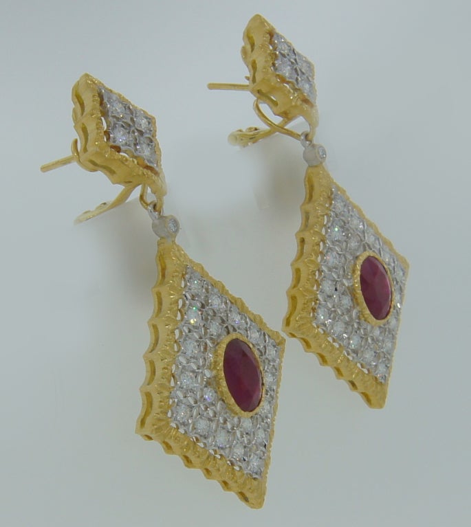 MARIO BUCCELLATI Signature Ruby, Diamond & Gold Earrings 3