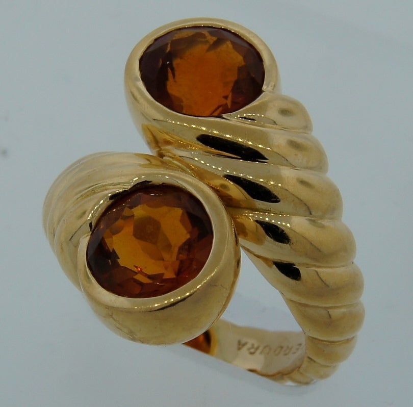 VERDURA Citrine & Yellow Gold Cocktail Ring 3