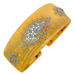 MARIO BUCCELLATI Diamond & Gold Signature Bangle Bracelet