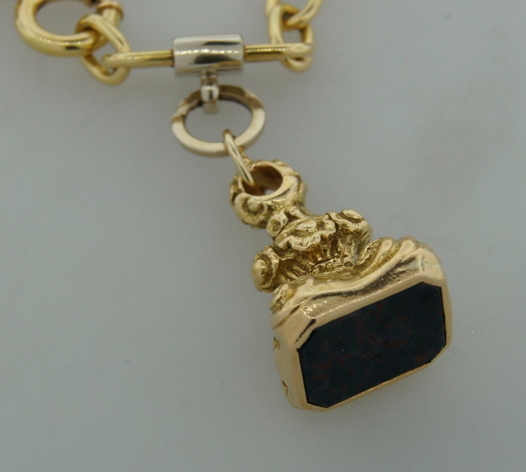 CARTIER Bloodstone & Two-Tone Gold Charm Bracelet c.1970s 1