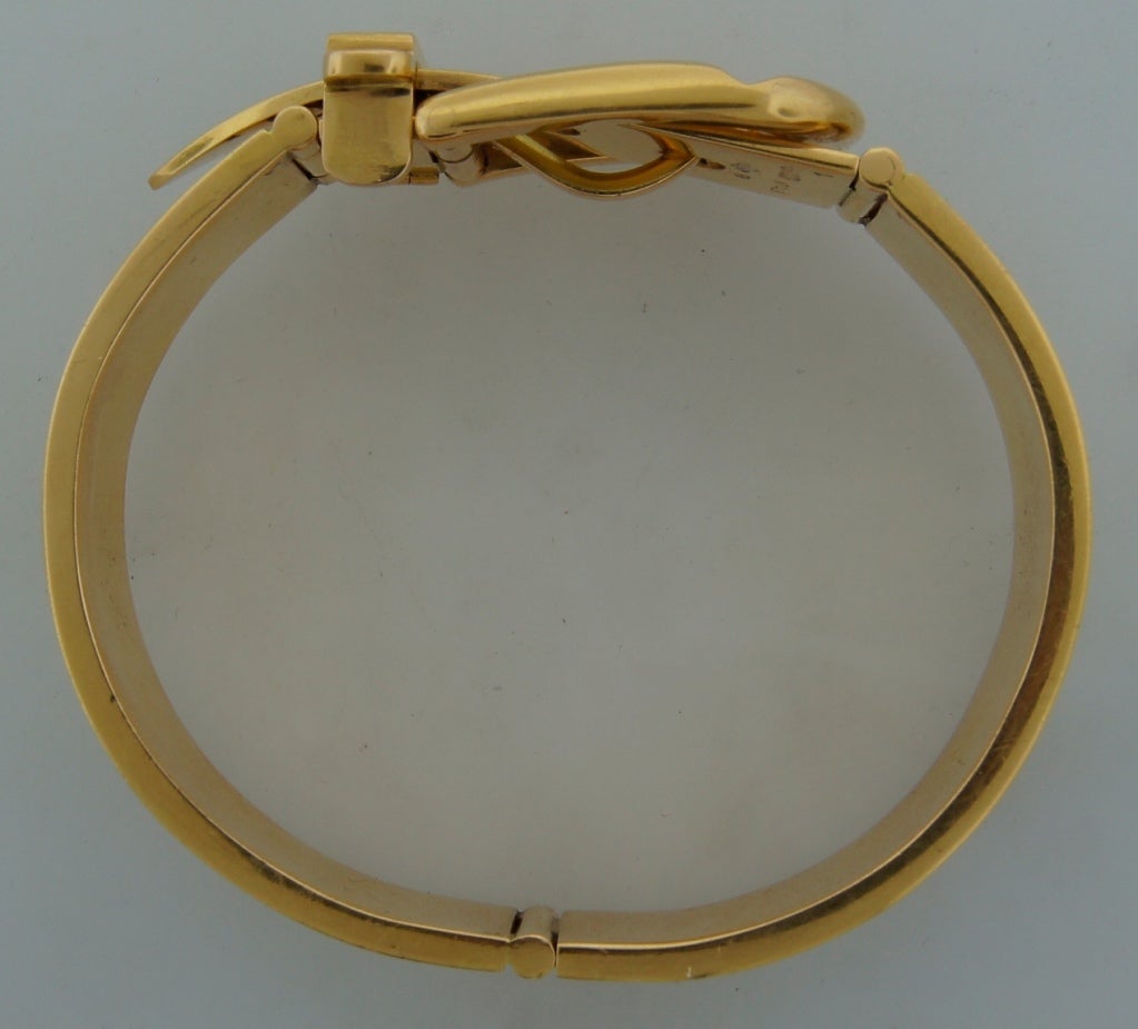 GUCCI Yellow Gold & Bone Belt Bracelet, 1970's 4