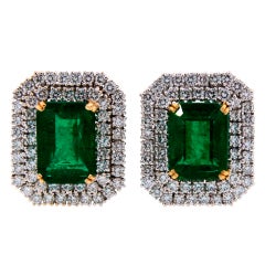 Emerald (AGL Certificate) Diamond & Platinum Earrings