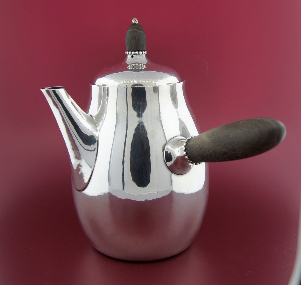Georg Jensen  Pattern #80 Sterling Silver 4-Piece Coffee Set In Excellent Condition In Beverly Hills, CA