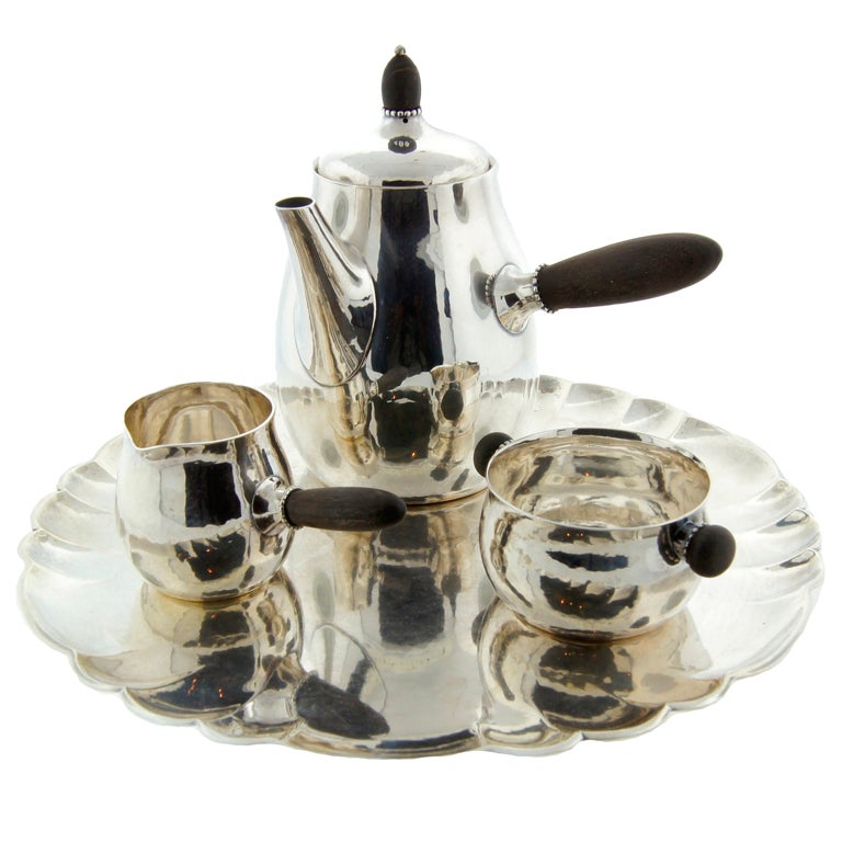 Georg Jensen  Pattern #80 Sterling Silver 4-Piece Coffee Set