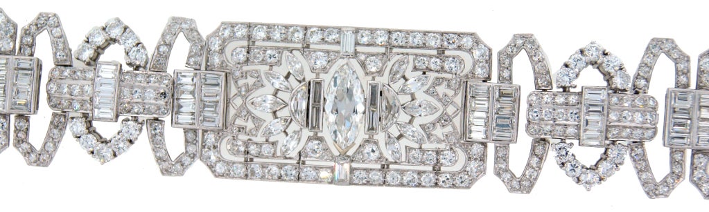 Art Deco 31.75 cts  Diamond & Platinum Bracelet 1