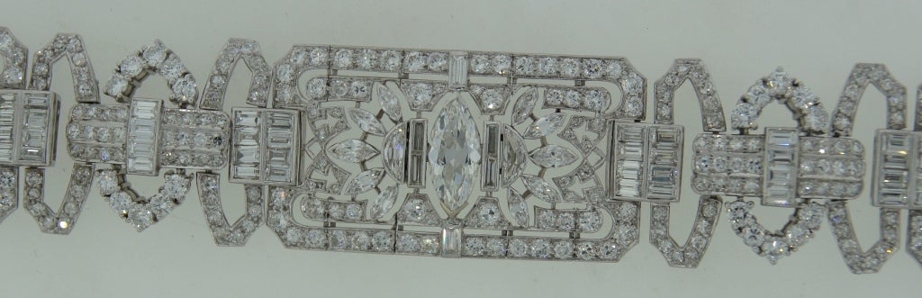 Art Deco 31.75 cts  Diamond & Platinum Bracelet 2
