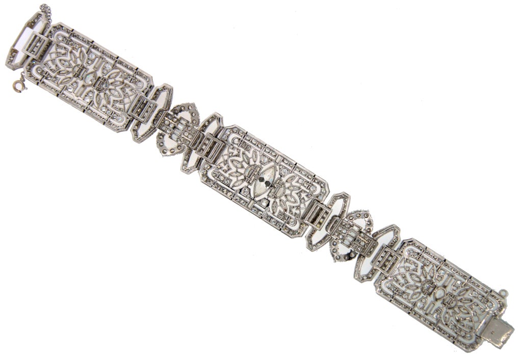 Art Deco 31.75 cts  Diamond & Platinum Bracelet 3