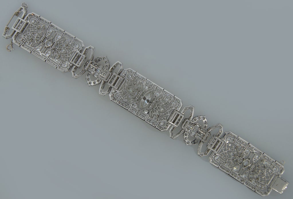 Art Deco 31.75 cts  Diamond & Platinum Bracelet 4
