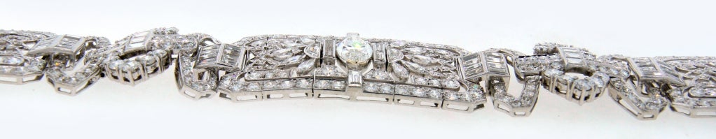 Art Deco 31.75 cts  Diamond & Platinum Bracelet 6