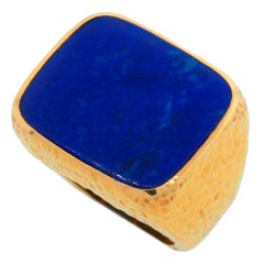 David Webb Lapis Lazuli & Bague en or jaune