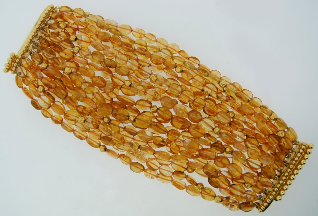 Women's Verdura Citrine and Yellow Gold Bead Bracelet