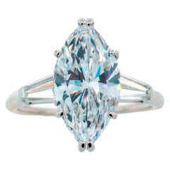 Harry Winston Marquise Diamond (GIA Certified) Platinum Ring