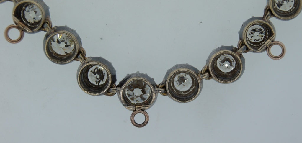 Victorian Diamond Silver & Rose Gold Graduating Riviere Necklace 6