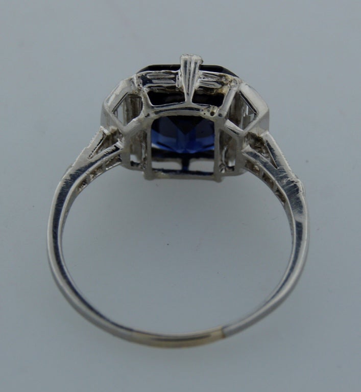 CARTIER Art Deco Sapphire Diamond & Platinum Ring 1