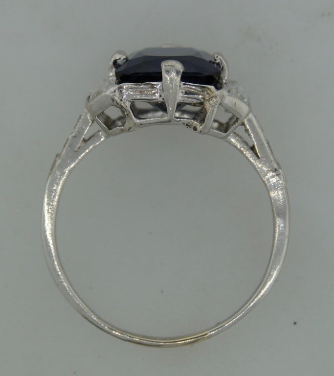 CARTIER Art Deco Sapphire Diamond & Platinum Ring 2