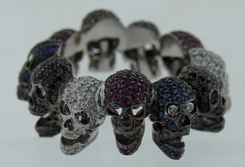 sapphire skull ring
