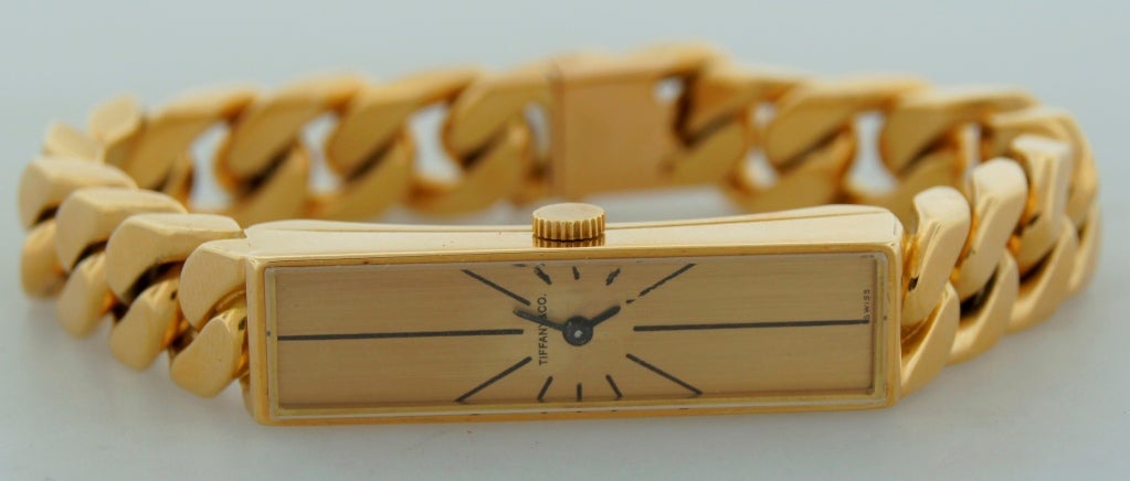 Tiffany and Co Lady39;s Yellow Gold Bracelet Watch, Ebel Movement at 