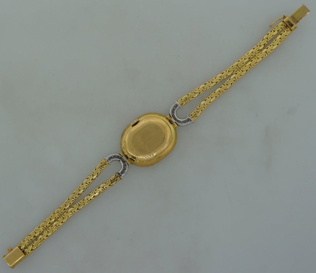 Bueche-Girod Lady's Yellow Gold and Diamond Bracelet Watch 2
