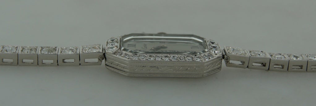 Cartier Lady's Platinum and Diamond Art Deco Bracelet Watch 2