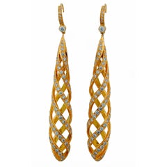 TIFFANY & Co. / Paloma Picasso Diamond & Yellow Gold Earrings