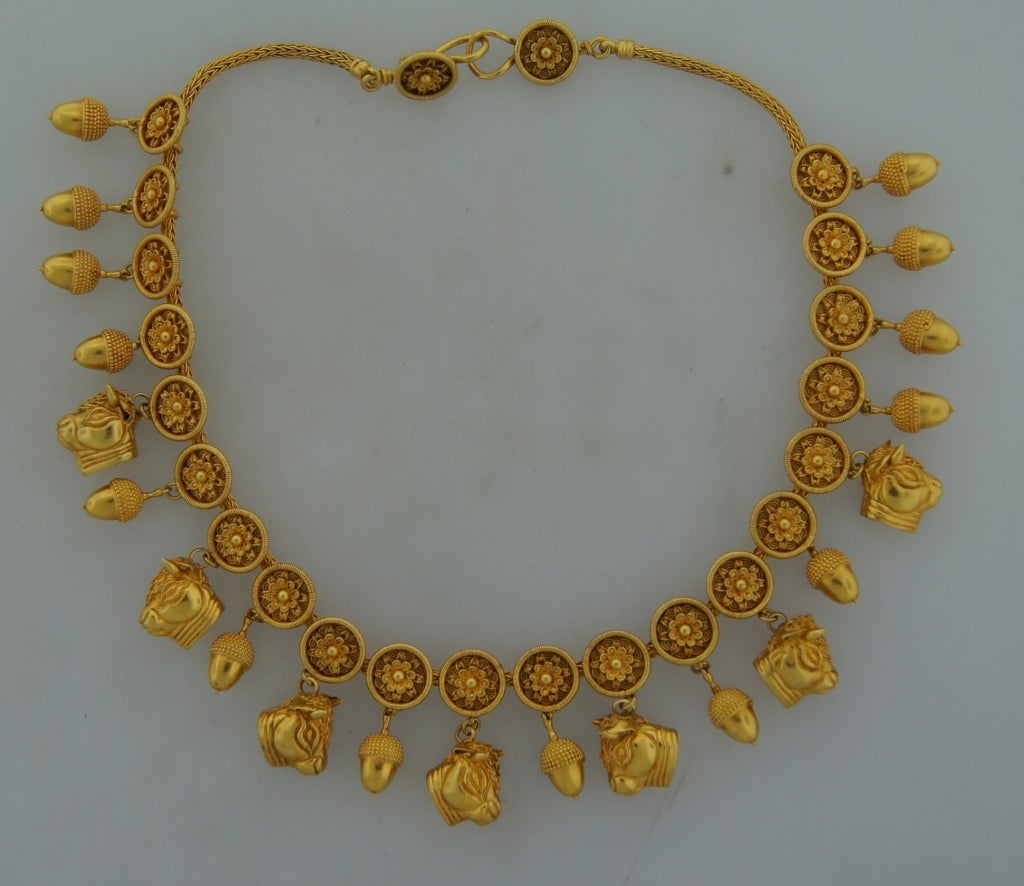 ILIAS LALAOUNIS Yellow Gold Necklace In Excellent Condition In Beverly Hills, CA