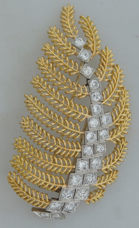 Women's VAN CLEEF & ARPELS VCA Diamond Yellow Gold & Platinum Brooch
