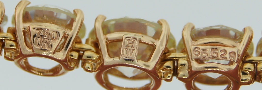 Harry Winston Diamond Yellow Gold Riviere Necklace 2