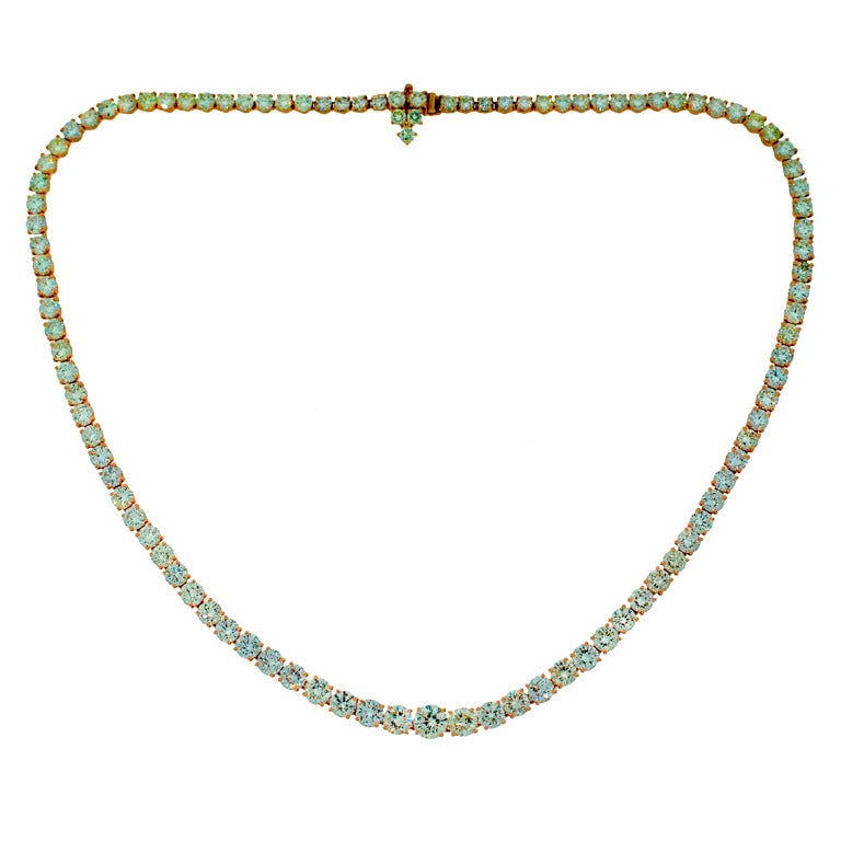 Harry Winston Diamond Yellow Gold Riviere Necklace For ...