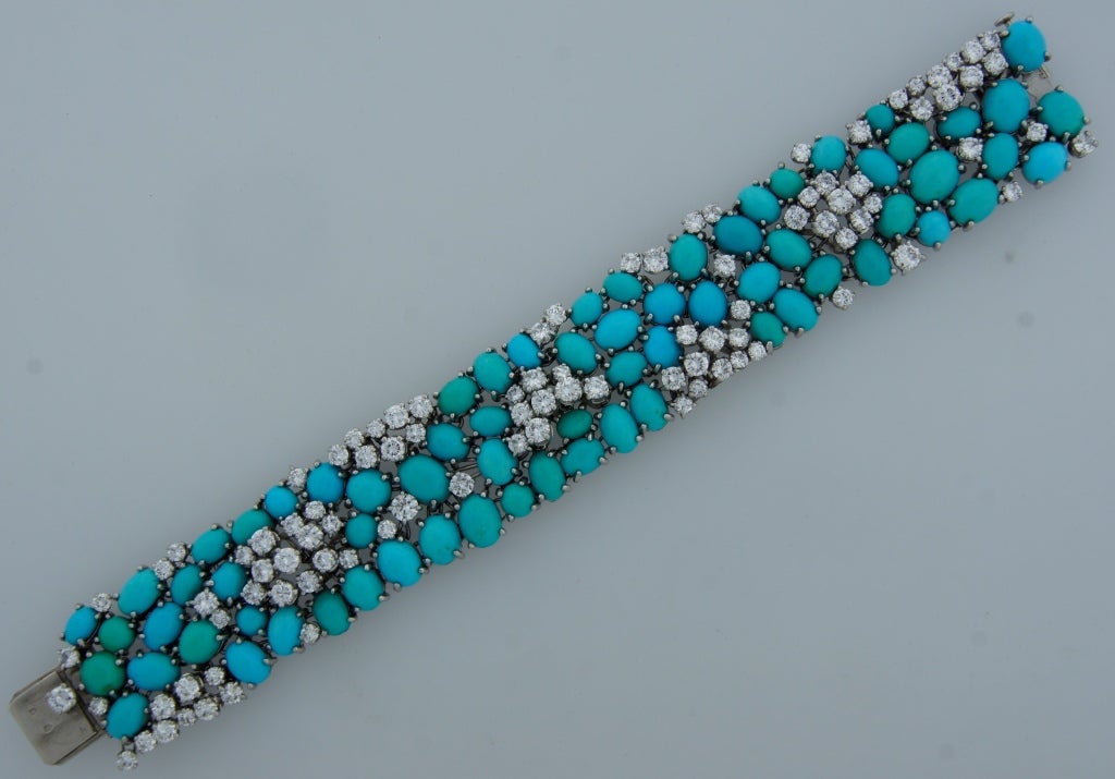 diamond and turquoise bracelet