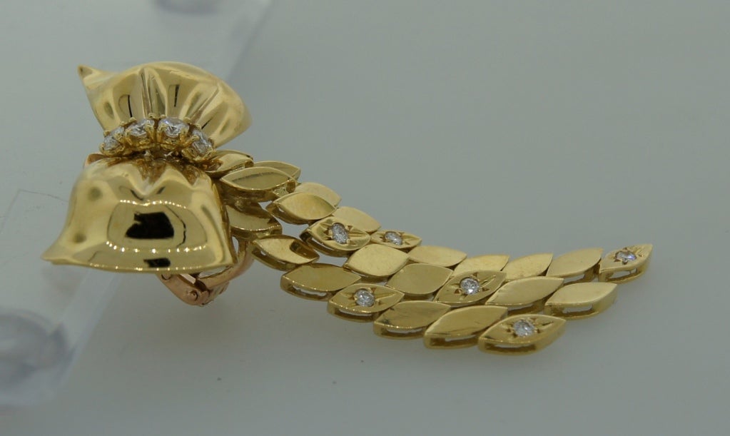 1970's M. Gérard Diamond & Yellow Gold Necklace & Earrings Set 2