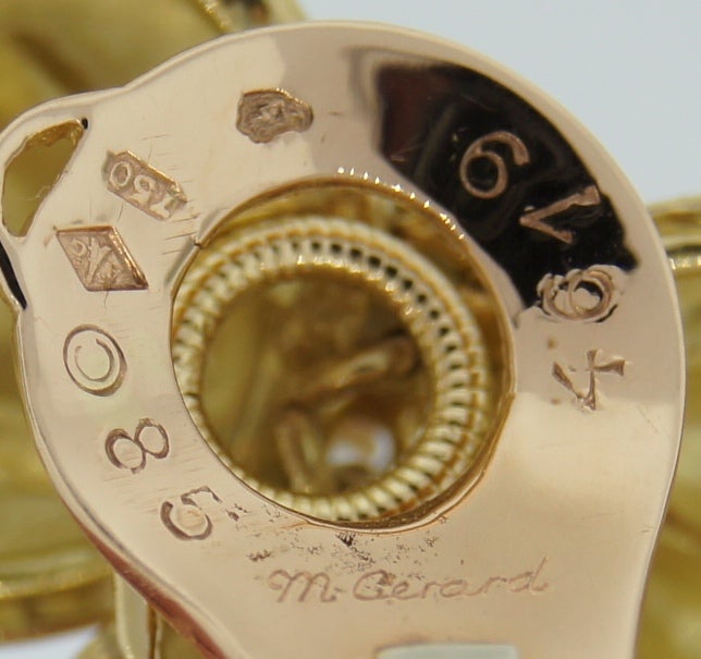 1970's M. Gérard Diamond & Yellow Gold Necklace & Earrings Set 4